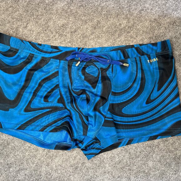 Tribe Men’s Swim Shorts – Size 3XL – Blue Swirl Print - Picture 1 of 8